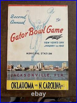 1947 Rare GATOR bowl Oklahoma vs North Carolina St football program/D. ROYAL