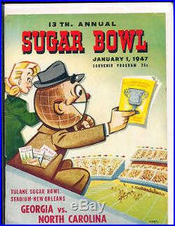 1947 Sugar bowl Football Program Georgia vs North Carolina