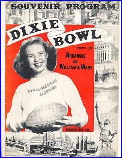 1948 1/1 Dixie Bowl Football Program Arkansas vs William & Mary