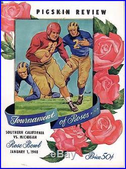 1948 Rose Bowl Football program Michigan Wolverines vs. USC Trojans Very Good