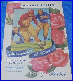 1948 Rose Bowl Game Program USC Trojans vs. Michigan Wolverines VTG Collectible