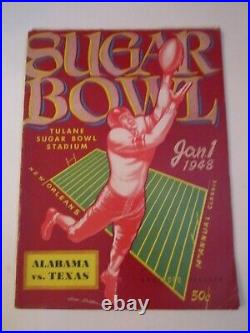1948 University Of Texas Vs Alabama College Football Program Sugar Bowl Bn-19