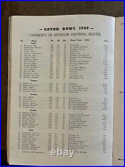 1949 Gator Bowl CLEMSON vs MISSOURI football program/FRED CONE/FRANK HOWARD