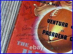 1949 Rose Bowl Ventura vs Pasadena Football The Huddle Official Program Signed