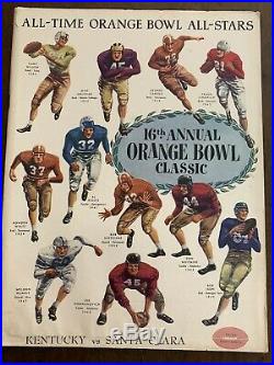 1950 Orange Bowl Kentucky vs Santa Clara football program/BEAR BRYANT/B. PARILLI