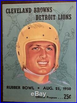 1950 RUBBER BOWL Cleveland v Detroit football program/BROWNS 1st NFL game-EX+