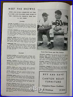1950 RUBBER BOWL Cleveland v Detroit football program/BROWNS 1st NFL game-EX+
