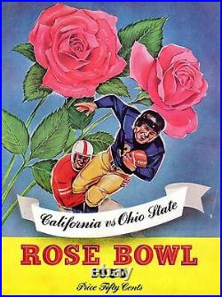 1950 Rose Bowl football program Ohio State Buckeyes vs. California Bears VG