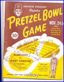 1951 11/24 Pretzel Bowl Game Football program Albright vs West Chester em