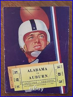 1951 IRON BOWL Alabama vs Auburn Historic Series Resumed 4th Football Program