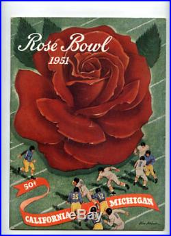 1951 Rose Bowl RARE Michigan California Football Program Bears v Wolverines