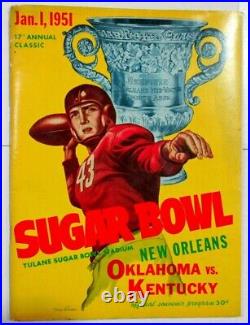 1951 Sugar Bowl Program Oklahoma v Kentucky Bear Bryant Ex/MT 83048b48