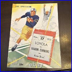 1951 Vintage College Football Program Loyola Vs Hardin Simmons Rose Bowl