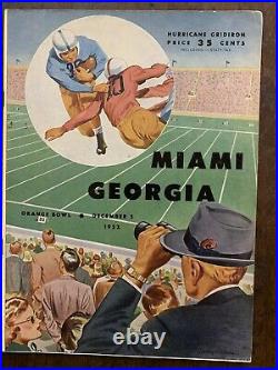 1952 Georgia vs Miami Football Program Zeke Bratkowski/at the Orange Bowl-MINT
