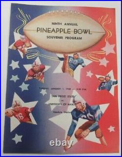 1952 Pineapple Bowl Program San Diego St. V Hawaii Honolulu Stadium Ex/MT 68891