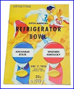 1952 Refrigerator Bowl Program 12/7 Arkansas State v Western Kentucky 88459b31