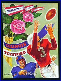 1952 Rose Bowl RARE Illinois Stanford Football Program indians