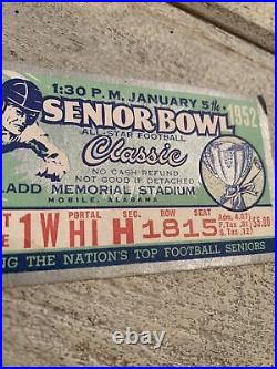 1952 SENIOR BOWL Ticket All Star Football Ladd Mobile AL RARE Pre NFL