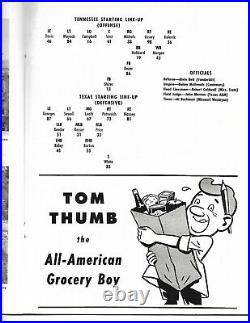 1953 Cotton Bowl Program Texas-Tennessee Longhorns Blank Volunteers