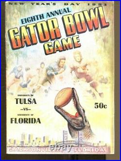 1953 Gator Bowl Program Tulsa v Florida Gators 1st Bowl Game 1/1 Ex+ 68473