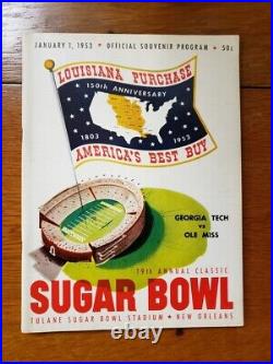 1953 Sugar Bowl Ole Miss v Georgia Tech Football program Frank Broyles/Eagle Day