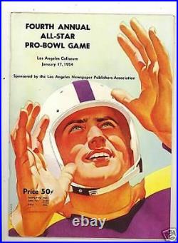 1954 Pro Bowl Football Program & stats sheet nm