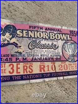 1954 SENIOR BOWL 5th Annual Ticket All Star Football Ladd Mobile AL RARE OOP