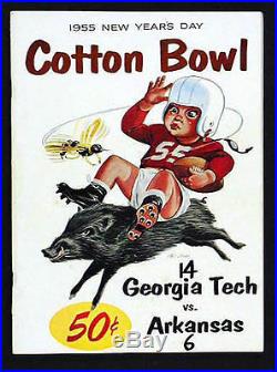 1955 Cotton Bowl RARE Georgia Tech Arkansas Football Program Frank Broyles