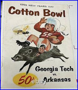 1955 Cotton Bowl RARE Georgia Tech Arkansas Football Program Frank Broyles