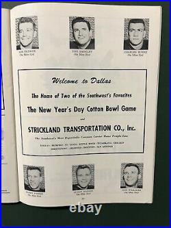 1956 Cotton Bowl Ole Miss vs TCU football program/PAIGE COTHREN vs JIM SWINK