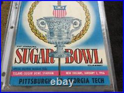 1956 Georgia Tech Pittsburgh Sugar Bowl Football Game Program Yellow Jackets