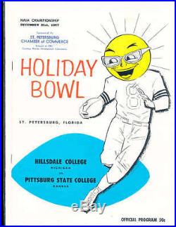1957 12/21 Holiday Bowl Football Program NAIA Championship Hillsdale vs Pittsbur