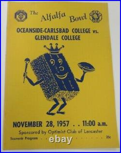 1957 Alfalfa Bowl Program Oceanside-Carlsbad v Glendfale College Ex+ 68850