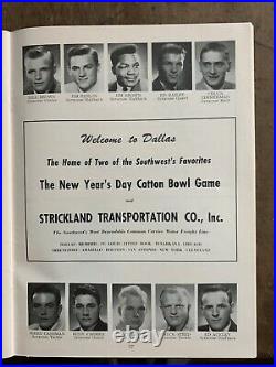 1957 Cotton Bowl Syracuse v T. C. U. Football Program Jim Brown Hall of Fame Legend