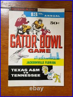 1957 Gator Bowl Texas A&M v Tennessee football program Bear Bryant