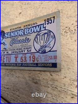 1957 SENIOR BOWL 8th Annual Ticket All Star Football Ladd Mobile AL RARE OOP