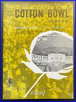 1957 Syracuse Orange vs TCU Horned Frogs Cotton Bowl Program-Jim Brown Last Game