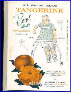 1957 Tangerine Bowl football program West Texas State vs Miss. Southern College