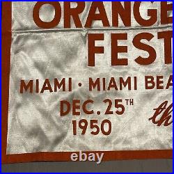 1959-1951 ORANGE BOWL Football Welcome Sign Cloth Rare Original Miami Hurricanes
