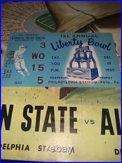 1959 Liberty Bowl RARE Penn State Alabama Football Program And Game Ticket