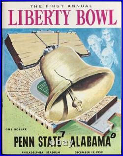 1959 Liberty Bowl RARE Penn State Alabama Football Program VTG Bear Bryant