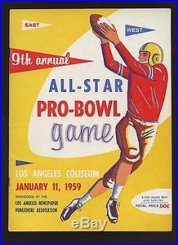 1959 NFL All Star Pro Bowl Game Football Program EX+