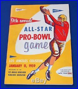 1959 PRO BOWL NFL Football program JIM BROWN JOHNNY UNITAS LOMBARD Great shape