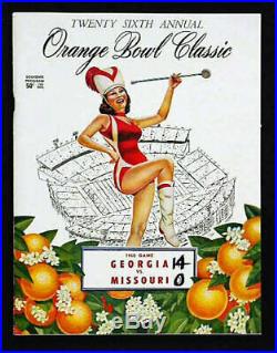 1960 Orange Bowl RARE Georgia v Missouri Football Program Fran Tarkenton