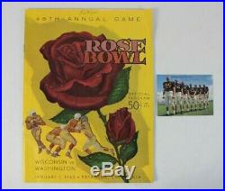 1960 Rose Bowl Signed Program UW Huskies vs UW Badgers NCAA Football Vintage