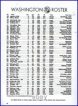 1960 Rose Bowl college football program Wisconsin Badgers Washington Huskies VG