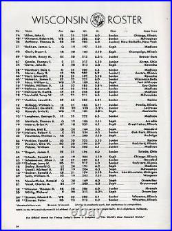1960 Rose Bowl football program Wisconsin Badgers v Washington Huskies GOOD
