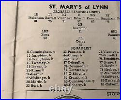 1960 Tony Conigliaro Program Manning Bowl St. Mary's Lynn High School FOOTBALL VG