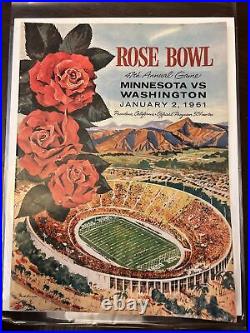 1961 College Football Vintage Program Minnesota vs. Washington Rose Bowl Game