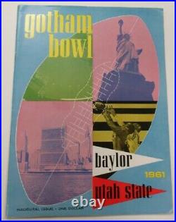 1961 Gotham Bowl Program Baylor v Utah St Inuagural Game Polo Grounds Ex/MT 892